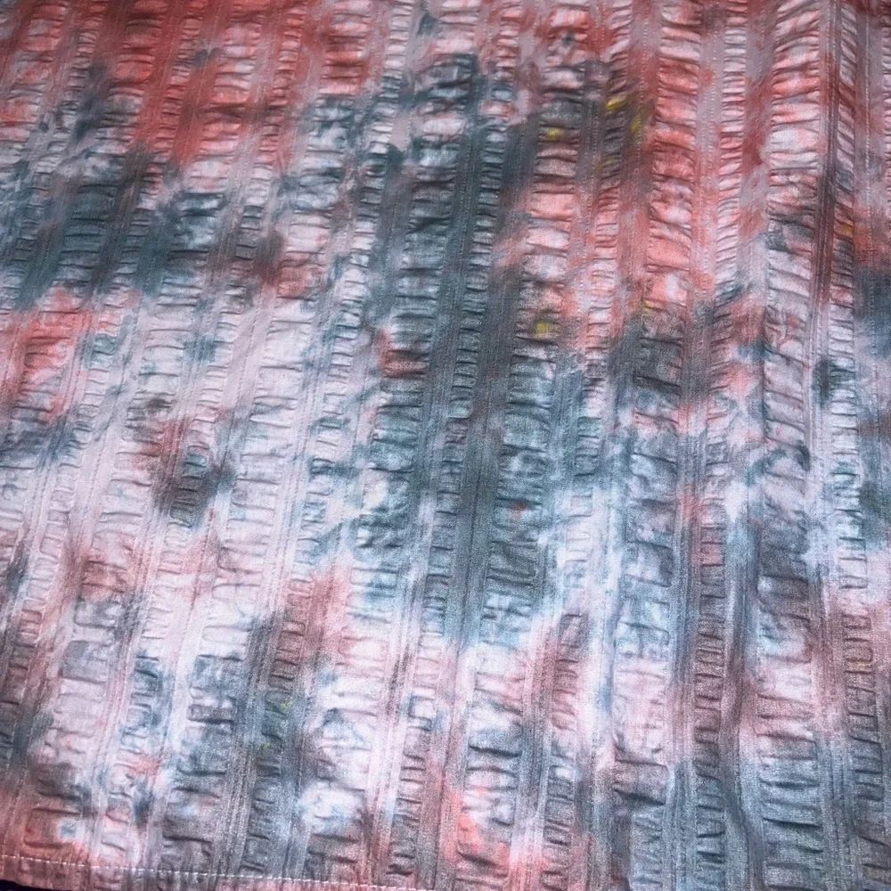Bloomcraft Hippie Tie-Dye Boho Textured Cotton Blend Shower Curtain 68”x70” in